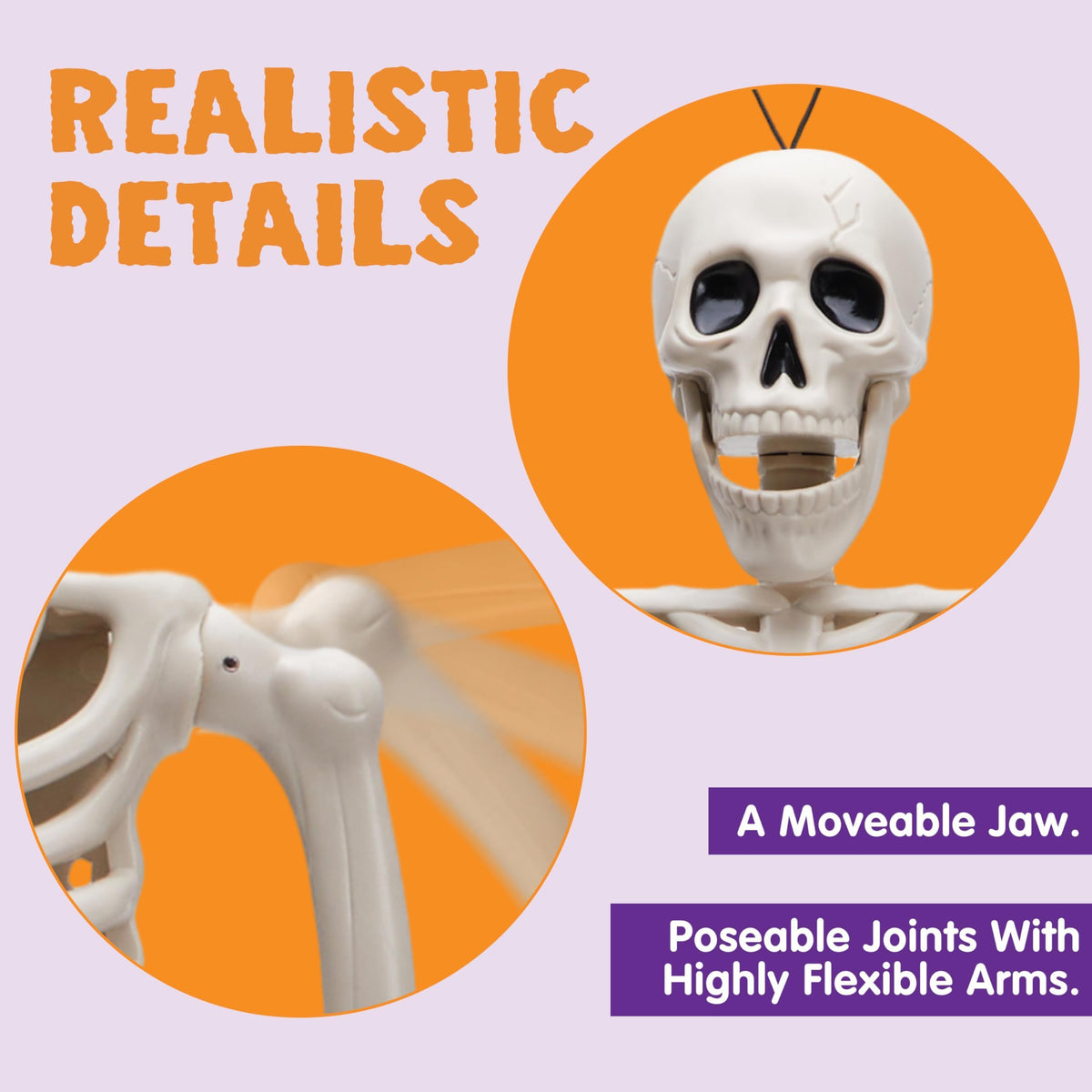 12 PCS 16" Halloween Skeleton Decor