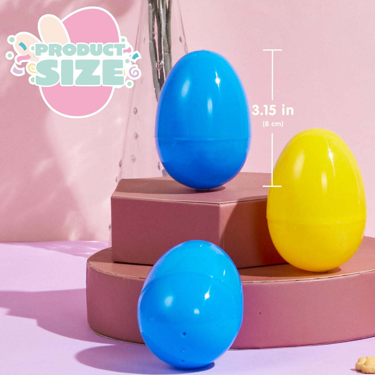 500PCS Fillable Plastic Eggs Empty Colorful Bright Eggshells 3.15"