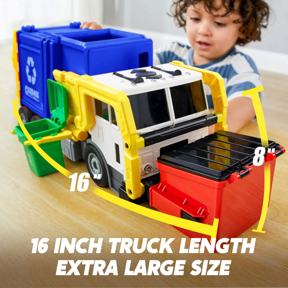 Large Friction Powered Garbage Truck Toy Set