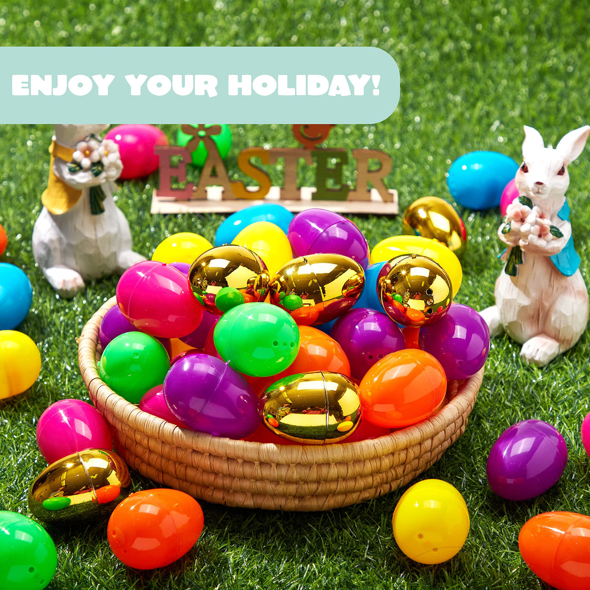 300PCS Easter Egg Shells Bulk Empty Fillable for Easter Hunt