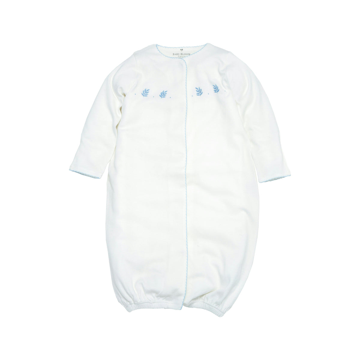 Organic Pima Baby Gown Palm Blue