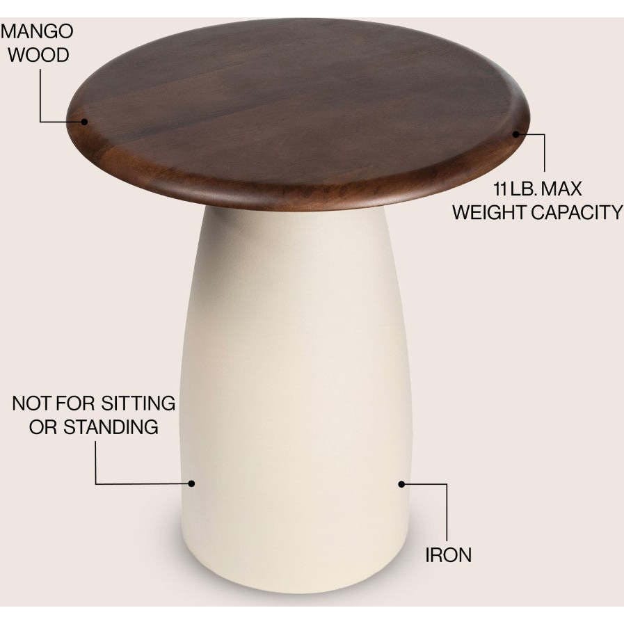 Otto 18" Modern Rustic Round Wood/Metal Accent Table