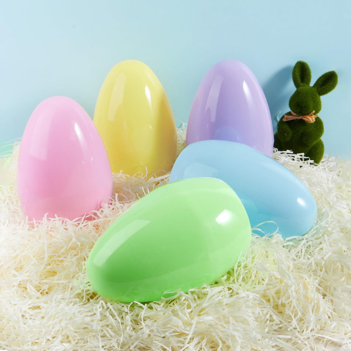 6Pcs Jumbo Plastic Easter Eggs Pastel Fillable Hunt Party Favors