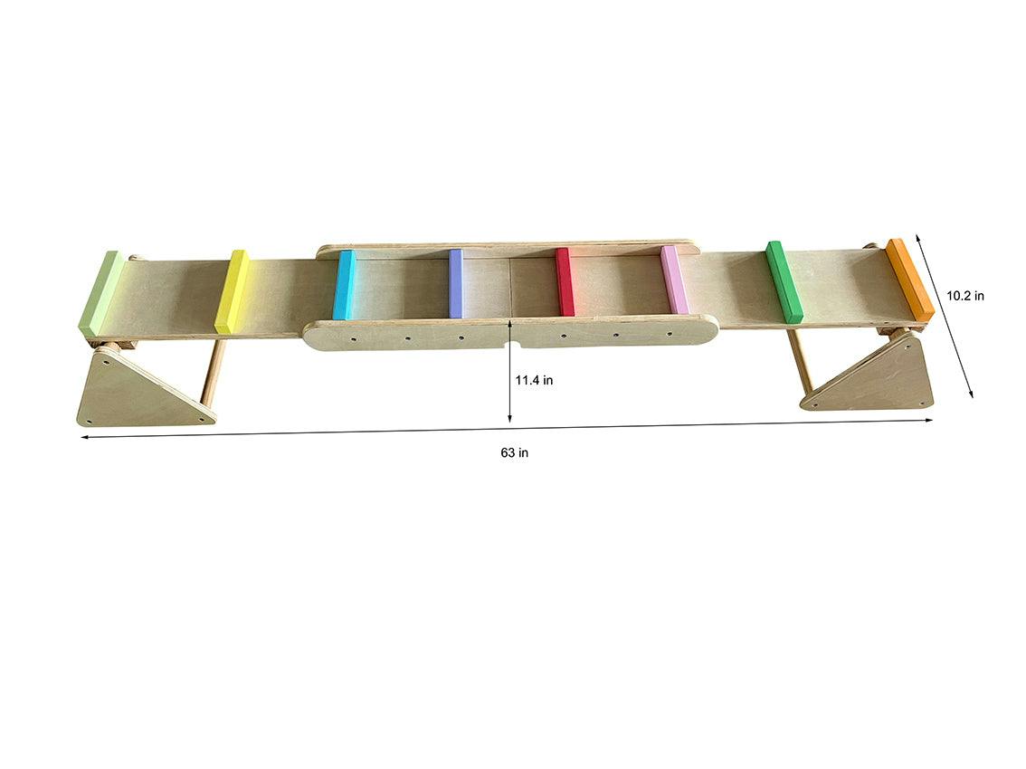 Willow | Wooden Rainbow Seesaw and Balance Beam for Toddlers