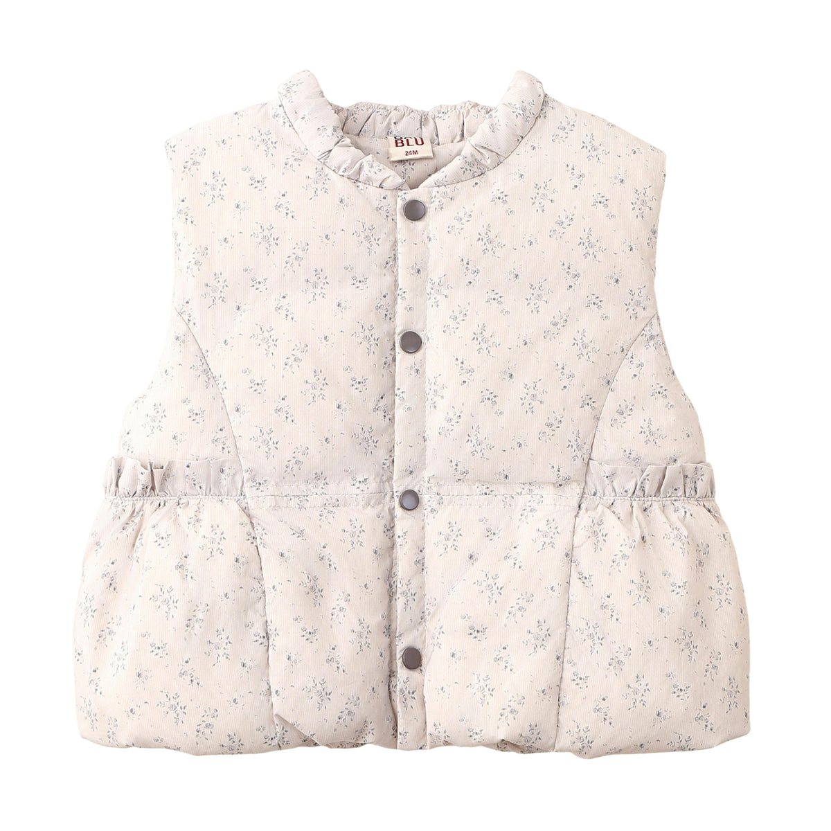 Cream Floral Quilted Vest
