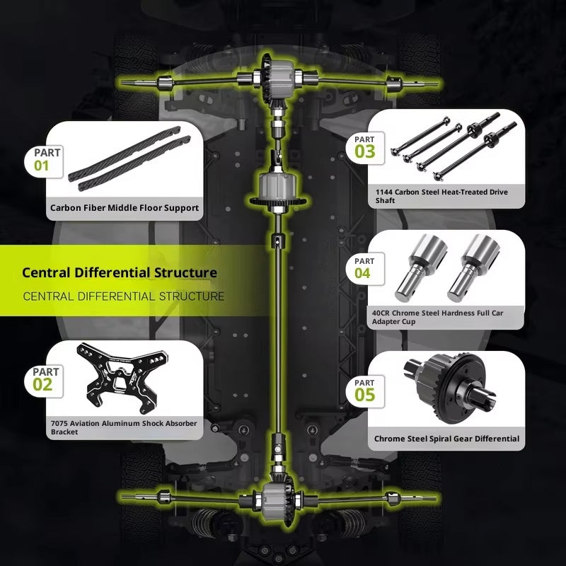 1/10 scale electric 4WD carbon fiber rally off-road vehicle - LLN-S10