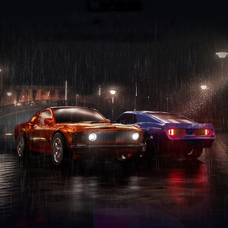 1/64 scale professional rear-wheel drive gyroscope drift Mustang retro car - LS1