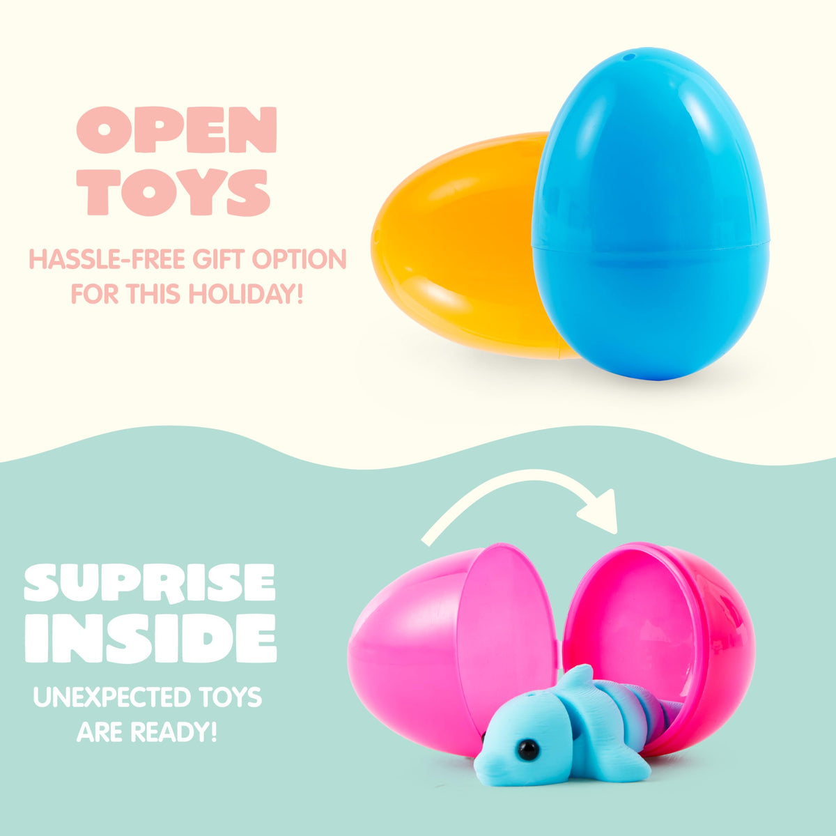 12Pcs Prefilled Easter Eggs with Mini Sea Animals
