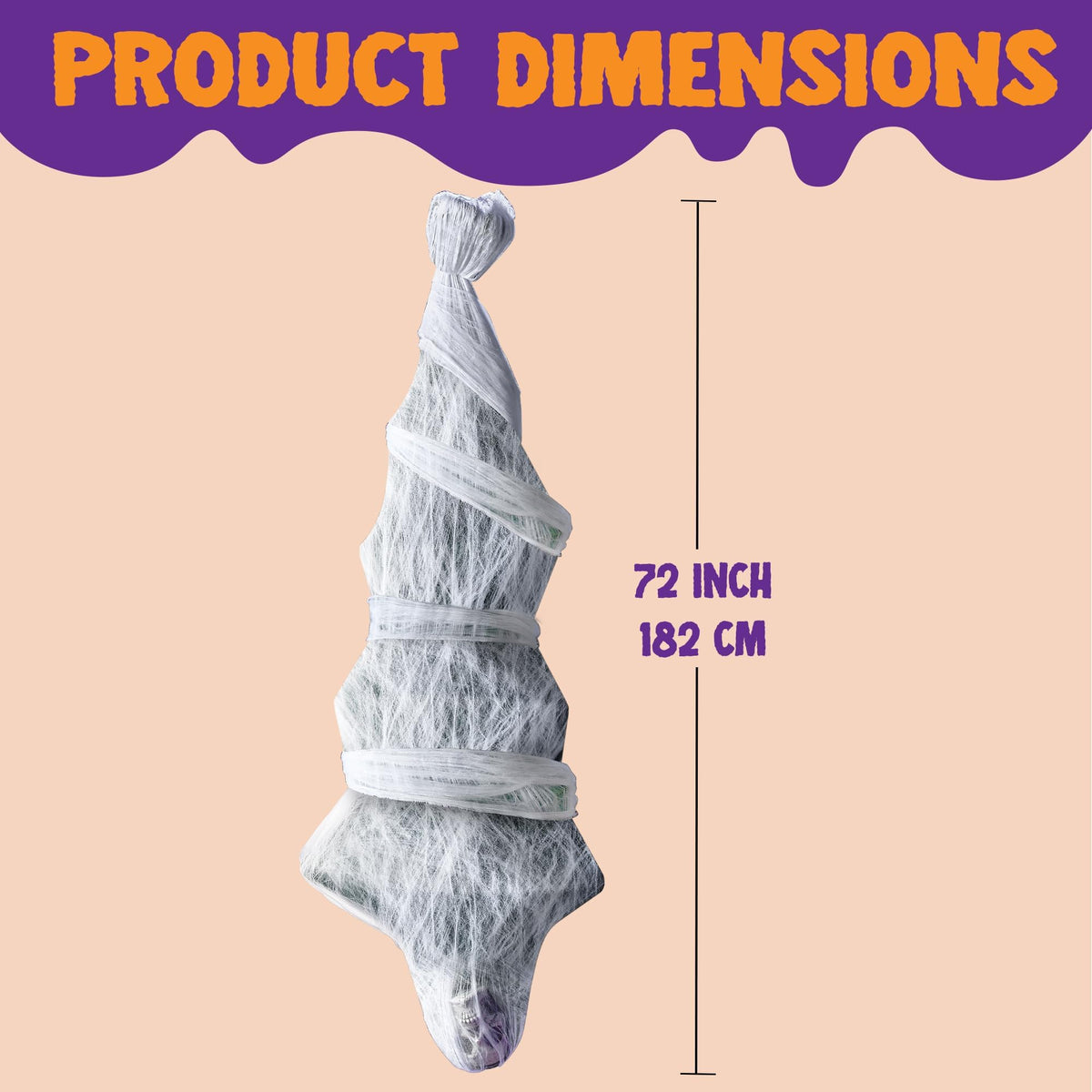 72" Halloween Hanging Cocoon Corpse for Outside Decorations