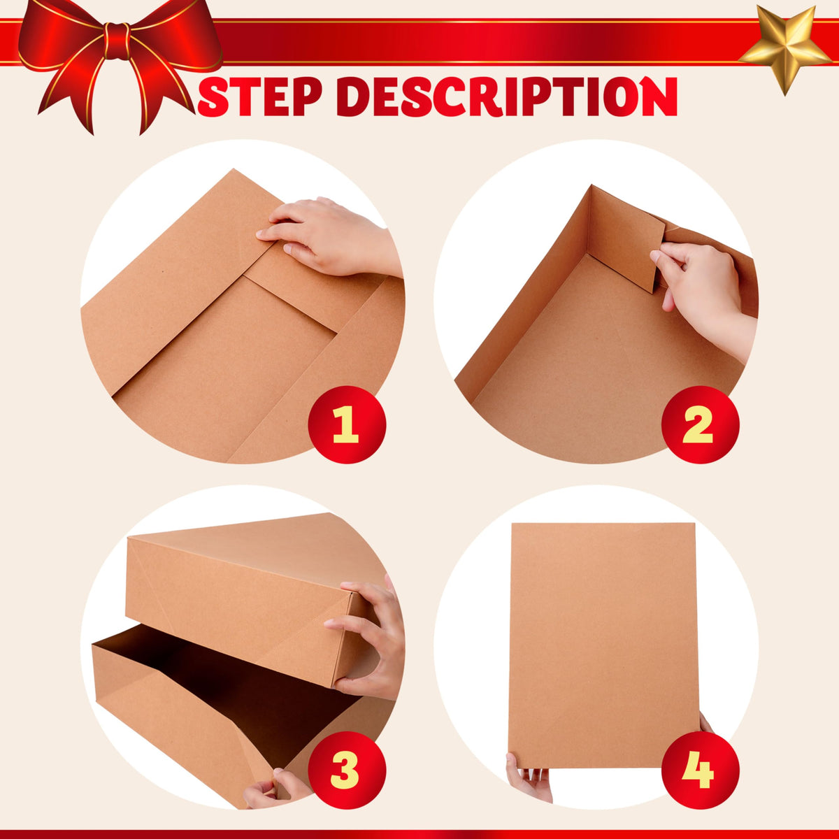 12PCS 17" x 13" x 4" Christmas Large Gift Boxes with Lids for Presents