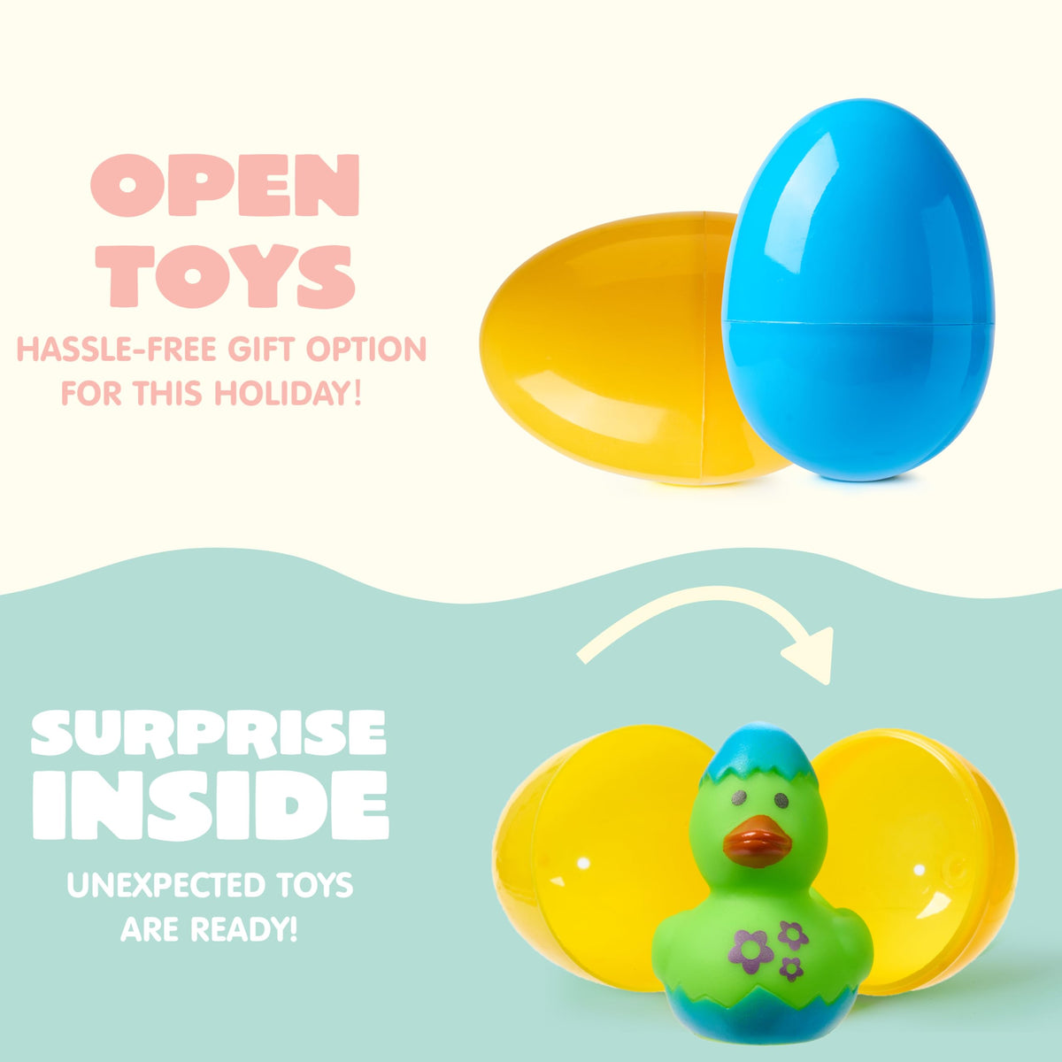 12 Pcs Prefilled Easter Eggs with Rubber Ducks Bath Toys