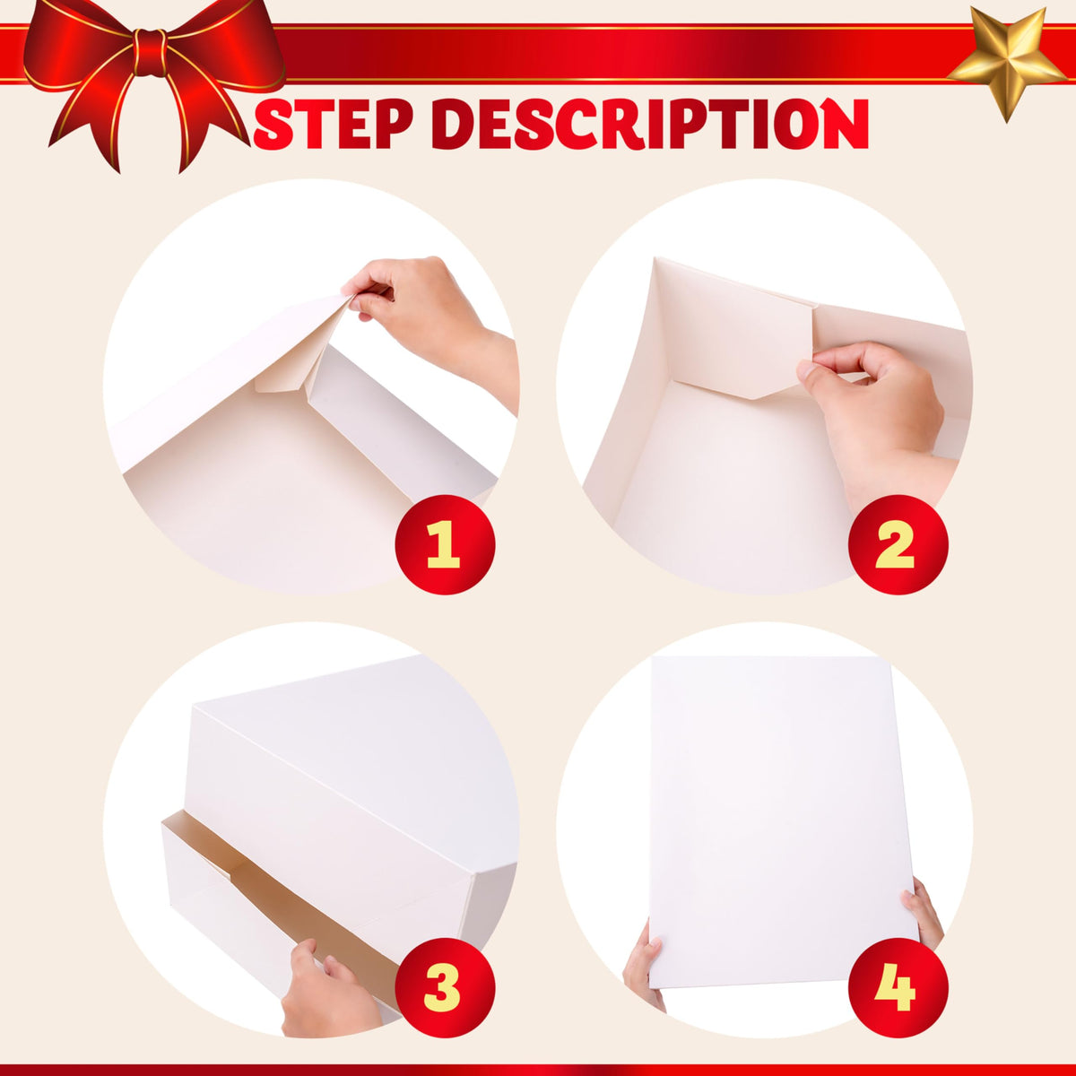 12PCS 17" x 13" x 4" Christmas Large Gift Boxes with Lids for Presents