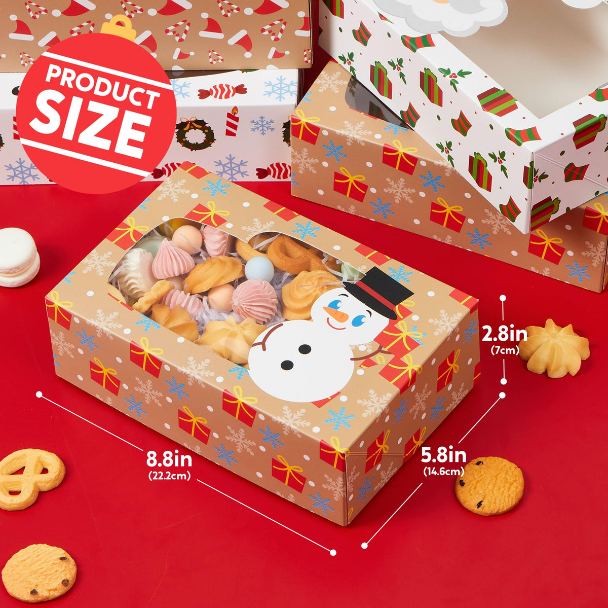 24 Pcs Christmas Cookie Boxes with Window