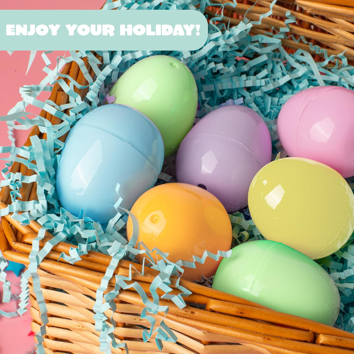 500Pcs 2.3in Colorful Bright Plastic Pastel Easter Eggs for Easter Hunt