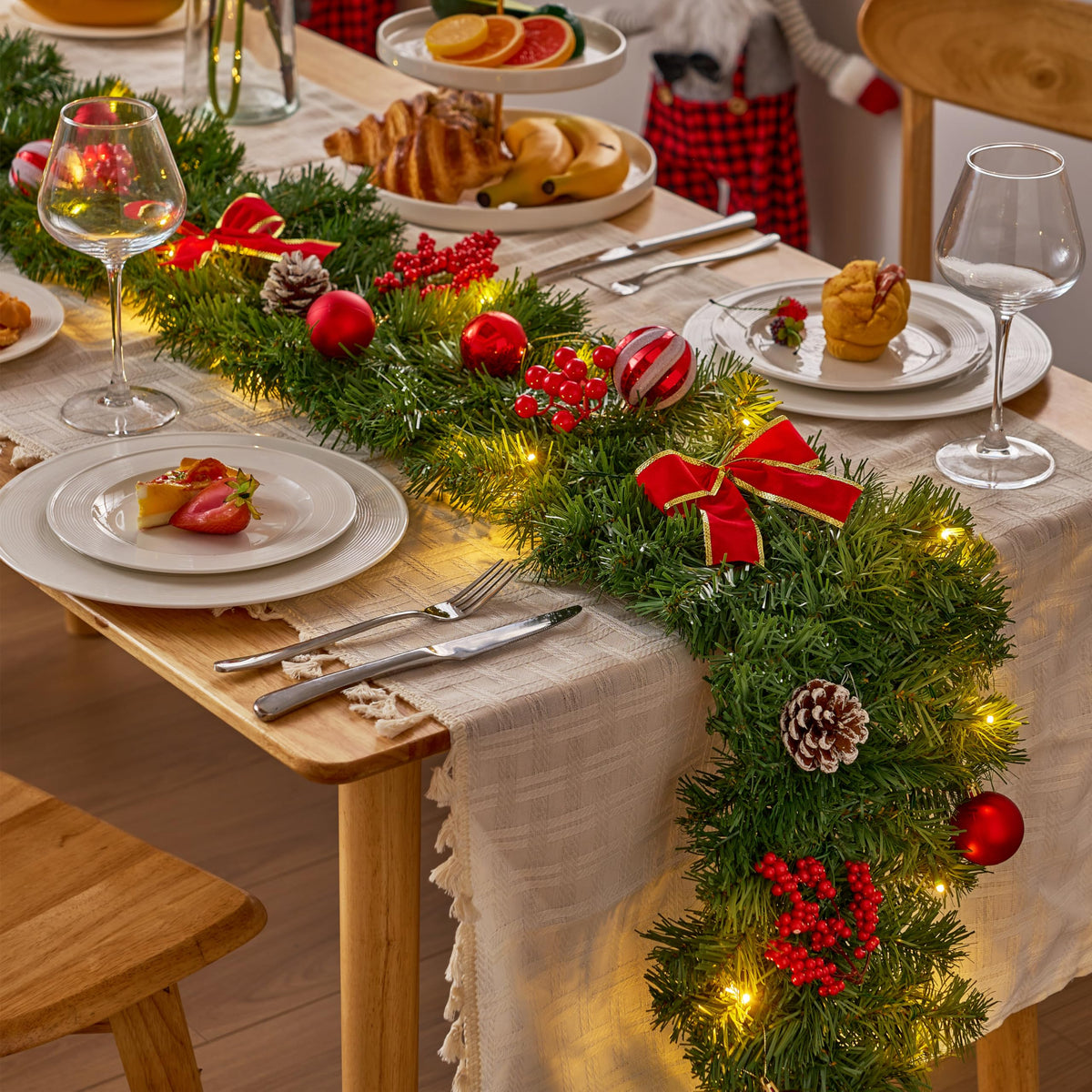 9FT Christmas Garland with Lights