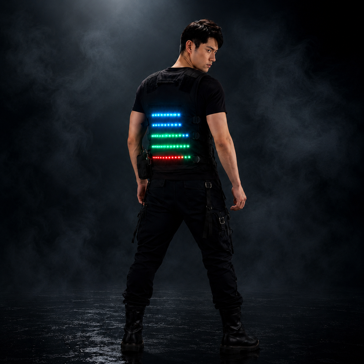 LED Luminous Vest for Stage Performance, Atmosphere Fluorescent Strobe Costume