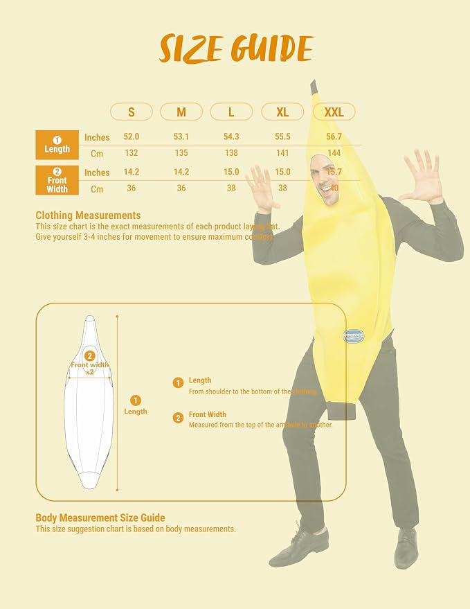 JOYIN Adult Deluxe Banana Costume Set - Halloween Dress-Up & Cosplay
