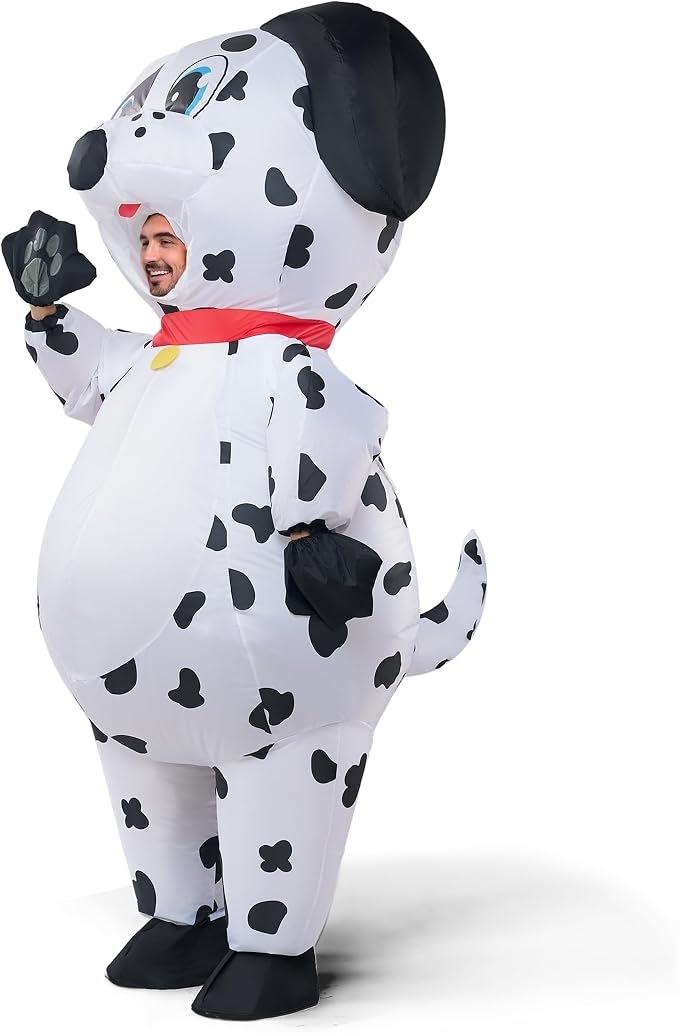 JOYIN Adult Inflatable Dalmatian Costume - Full Body Blow Up Puppy Suit