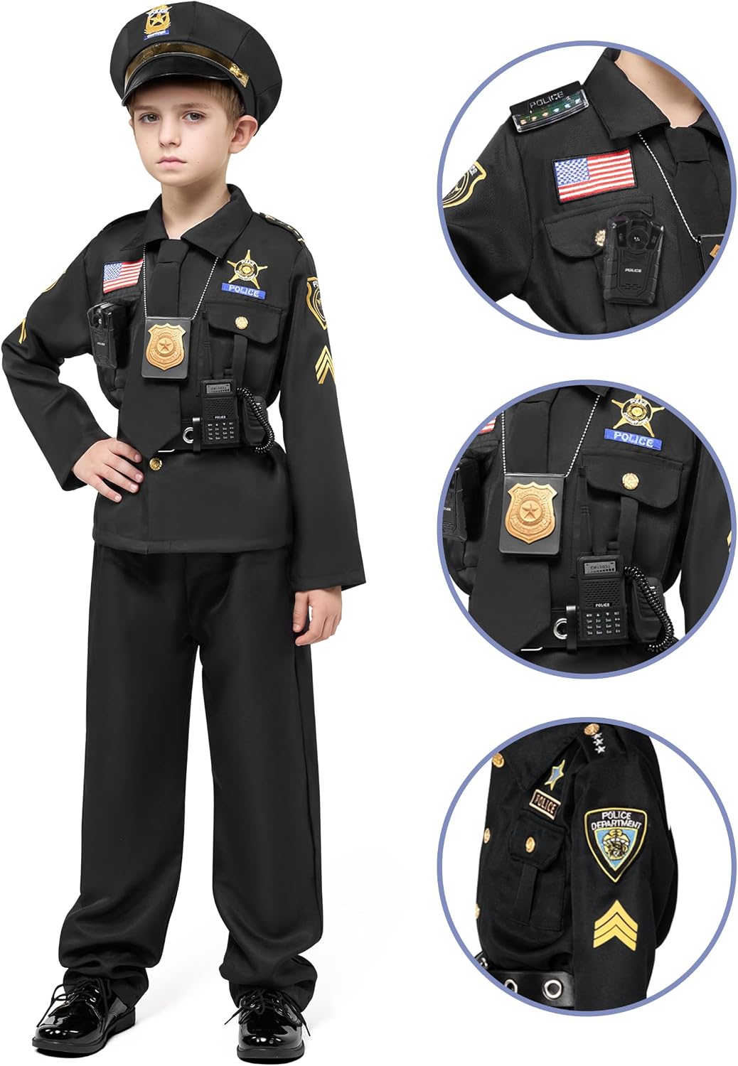 JOYIN 14-Piece Halloween Police Officer Role-Play Set for Kids