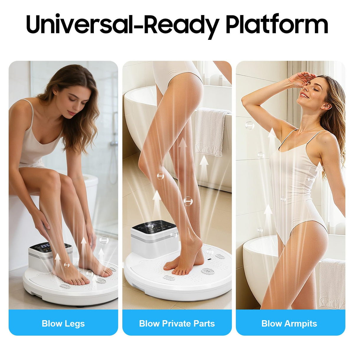 Waterproof Full Body Dryer After Shower 1400W, 4 Wind Speeds Cold Warm Air Infrared Sensor Non-Slip Body Drying Pedal 308.65lbs Load Capacity for Bathroom Adults Elderly Pregnant Women