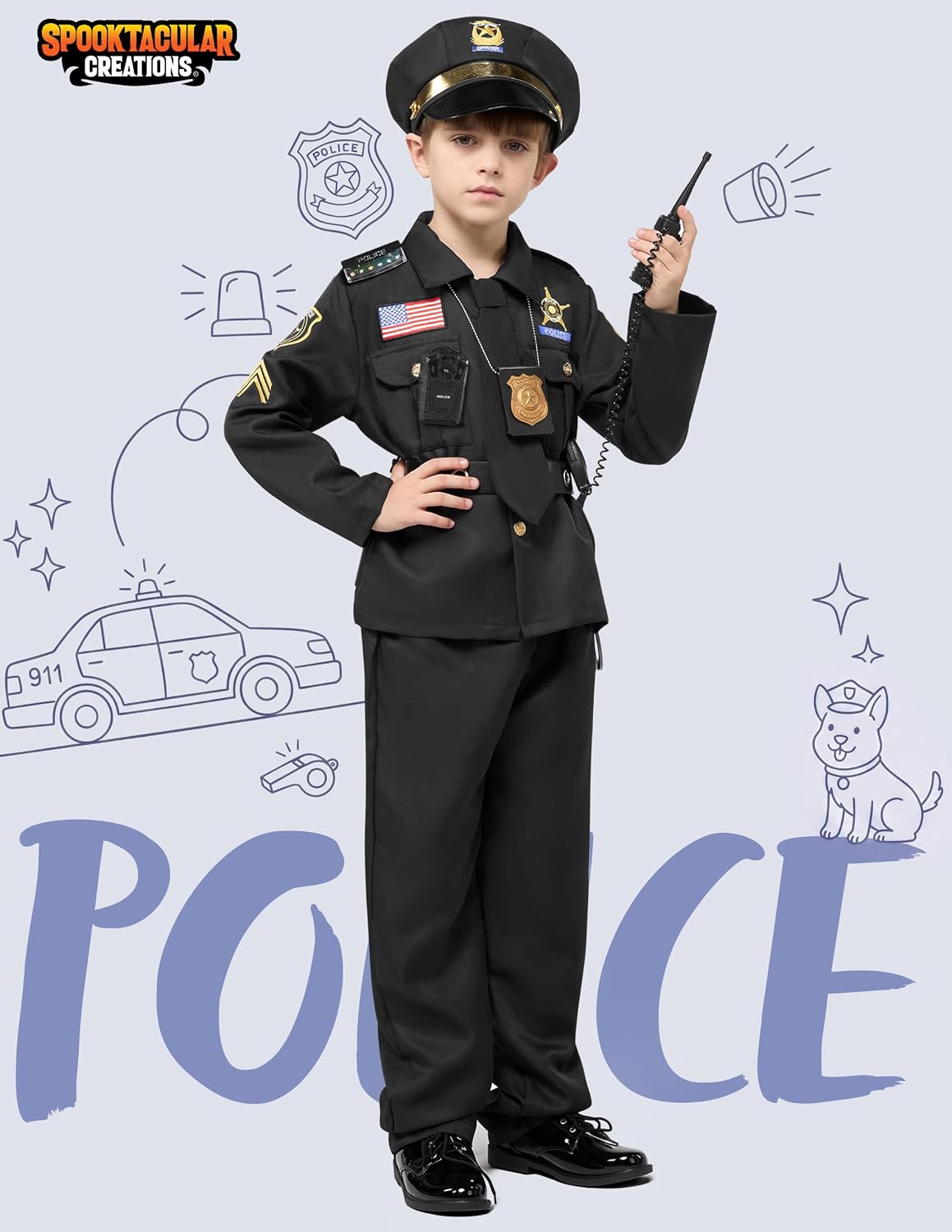 JOYIN 14-Piece Halloween Police Officer Role-Play Set for Kids