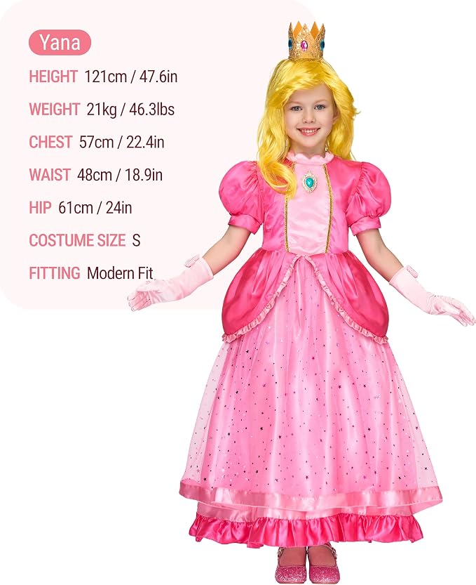 JOYIN Girls Pink Princess Dress with Crown - Halloween Costume