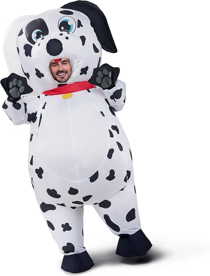 JOYIN Adult Inflatable Dalmatian Costume - Full Body Blow Up Puppy Suit