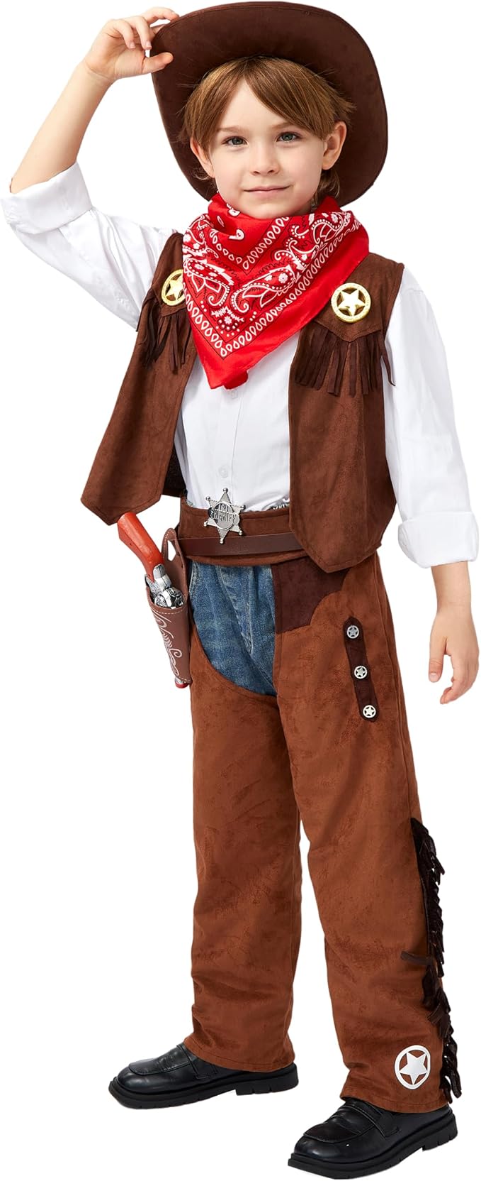 JOYIN Boys Cowboy Hat Costume - Kids Halloween Western Outfit Set