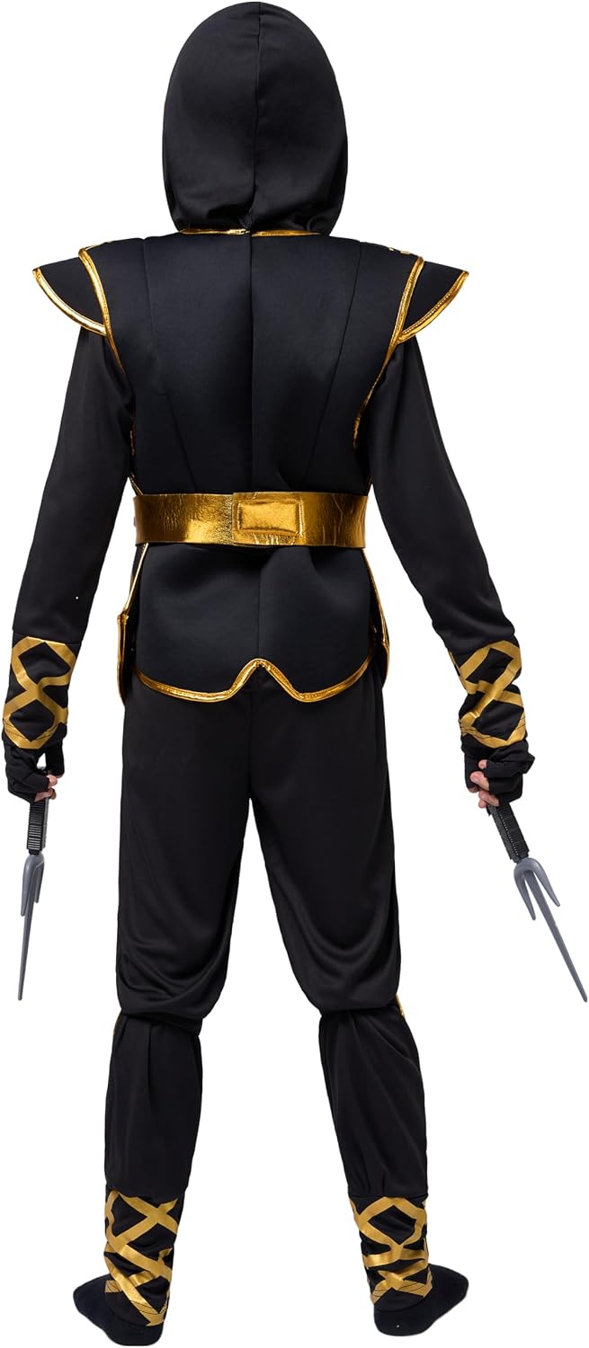 JOYIN Kids' Golden Halloween Ninja Costume Set