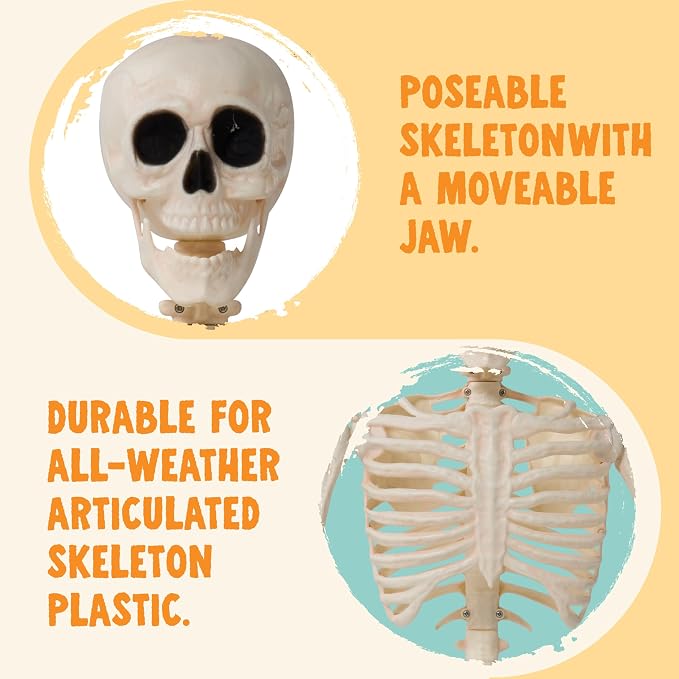 JOYIN 2 PCS 3 FT Posable Skeletons - Halloween Hanging Decoration