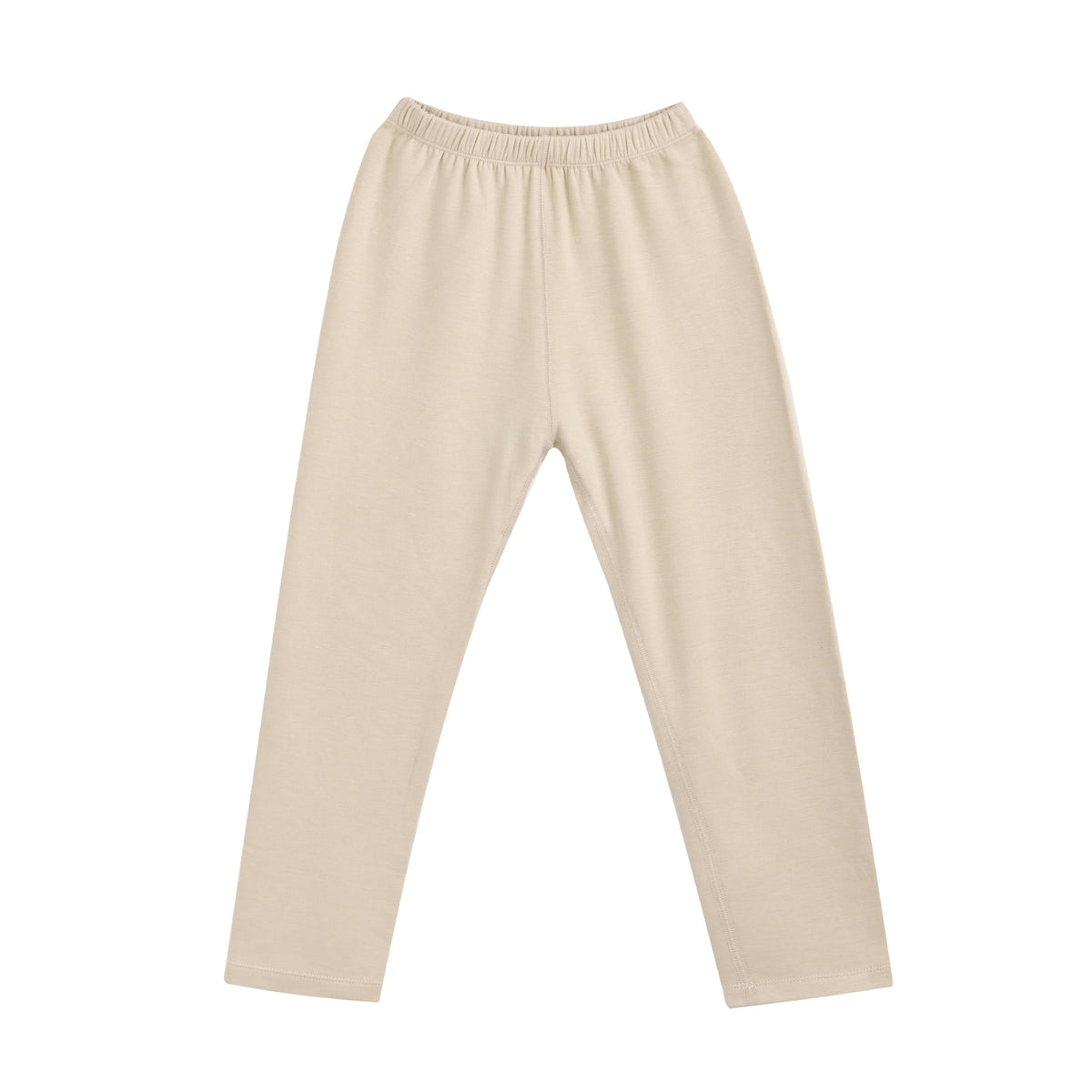 Beige Solid Wool-Blend Pajama Set