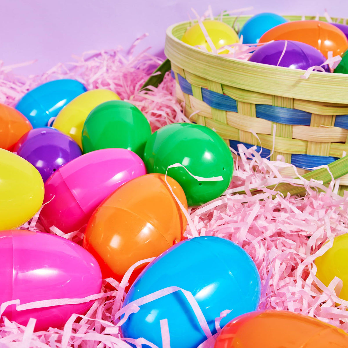 1000PCS Fillable Plastic Eggs Empty Colorful Bright Eggshells 3.15"