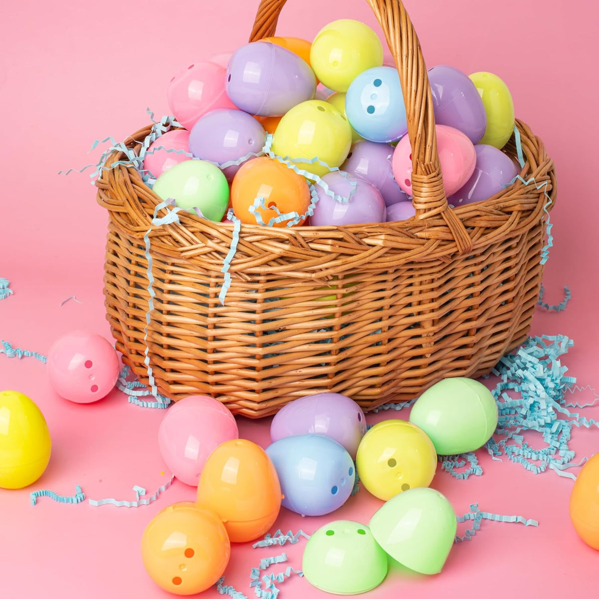 500Pcs 2.3in Colorful Bright Plastic Pastel Easter Eggs for Easter Hunt