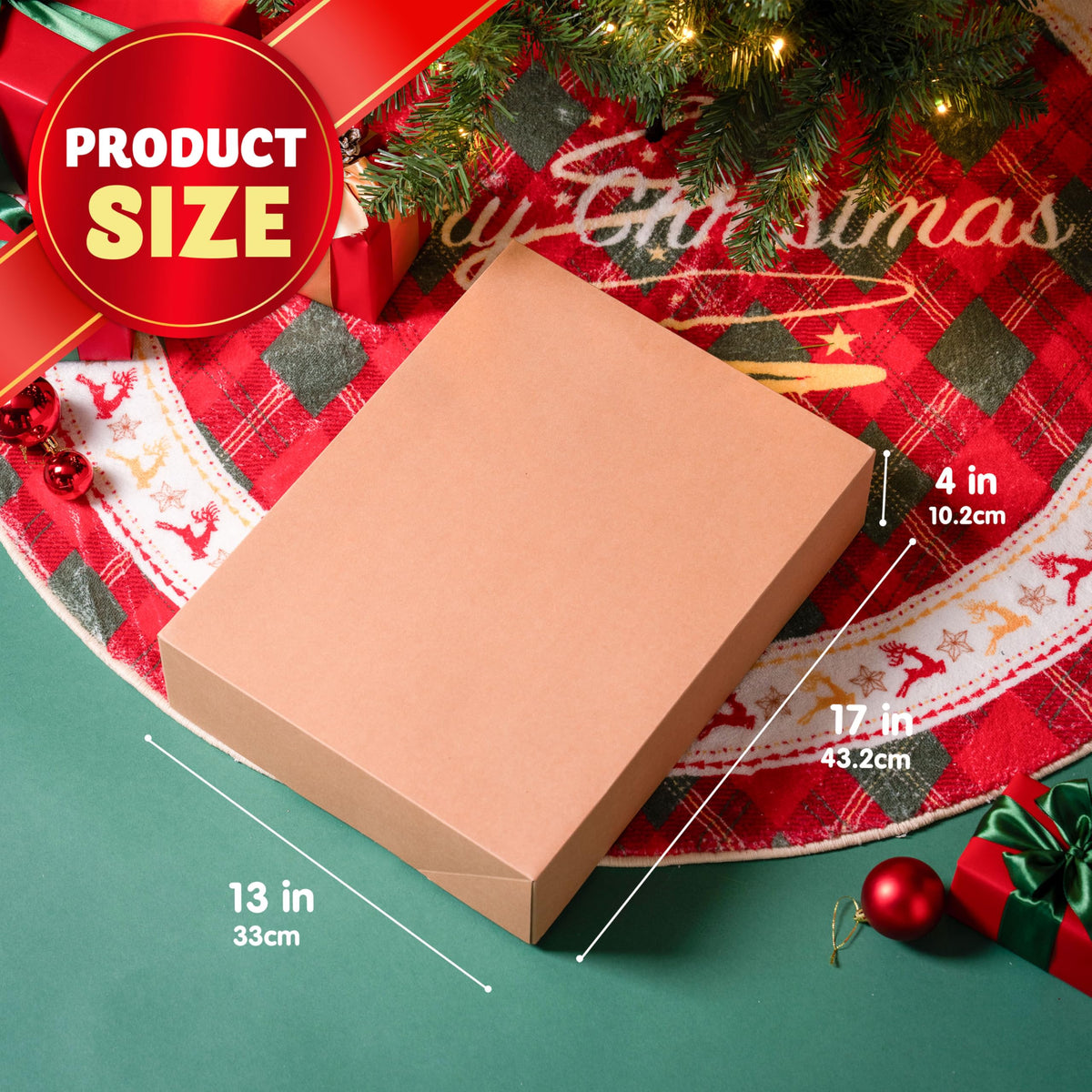 12PCS 17" x 13" x 4" Christmas Large Gift Boxes with Lids for Presents