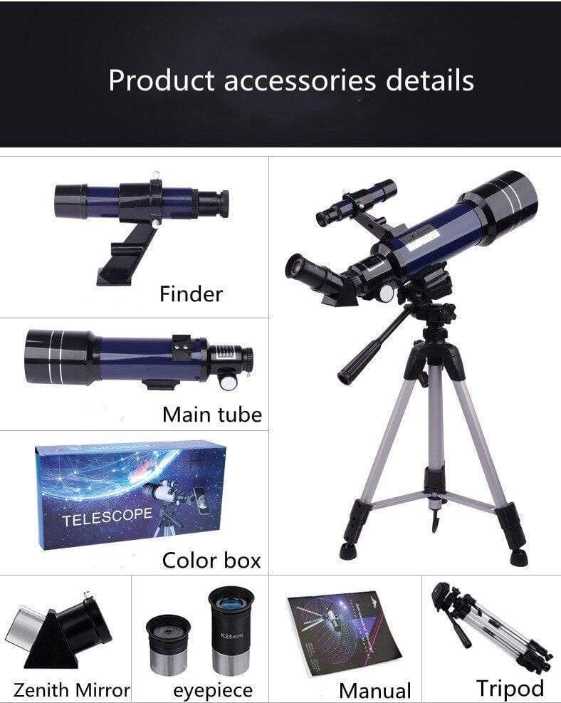 VIKRN Space Telescope Pro for Beginners Equipped with 150X magnification and 3X Barlow lens Blue