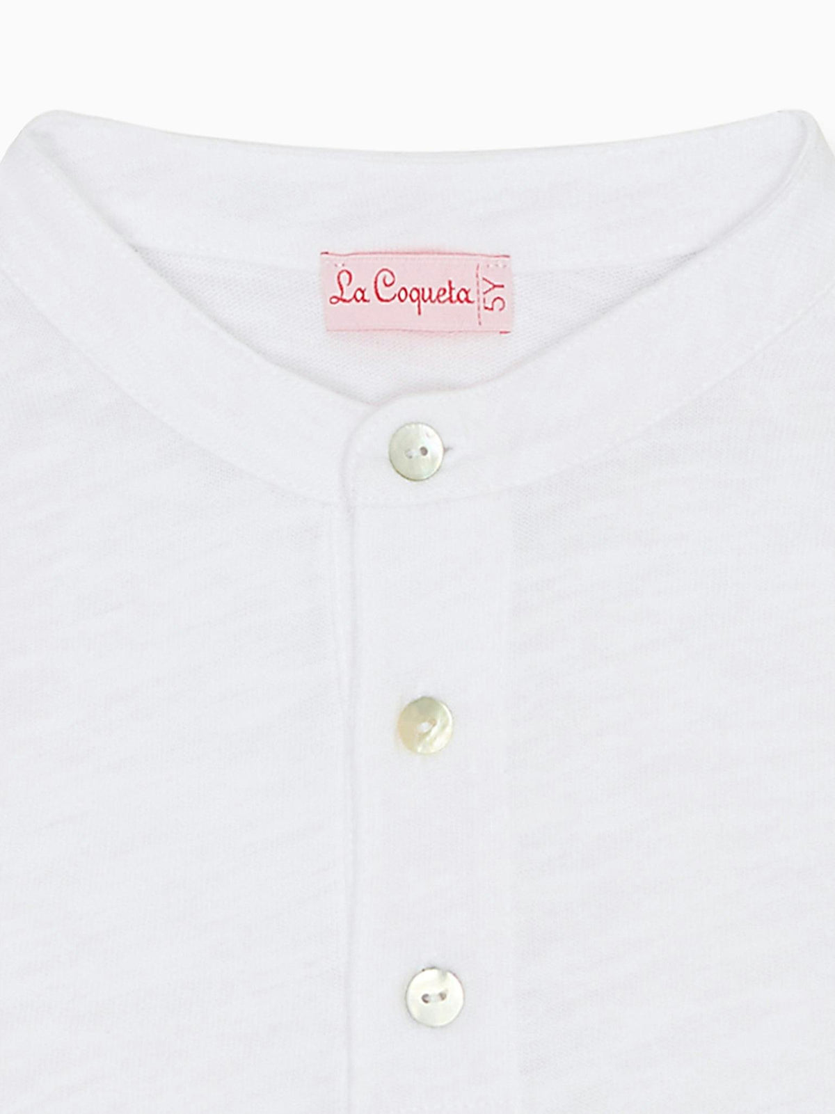 White Marco Boy Long Sleeve Polo Shirt