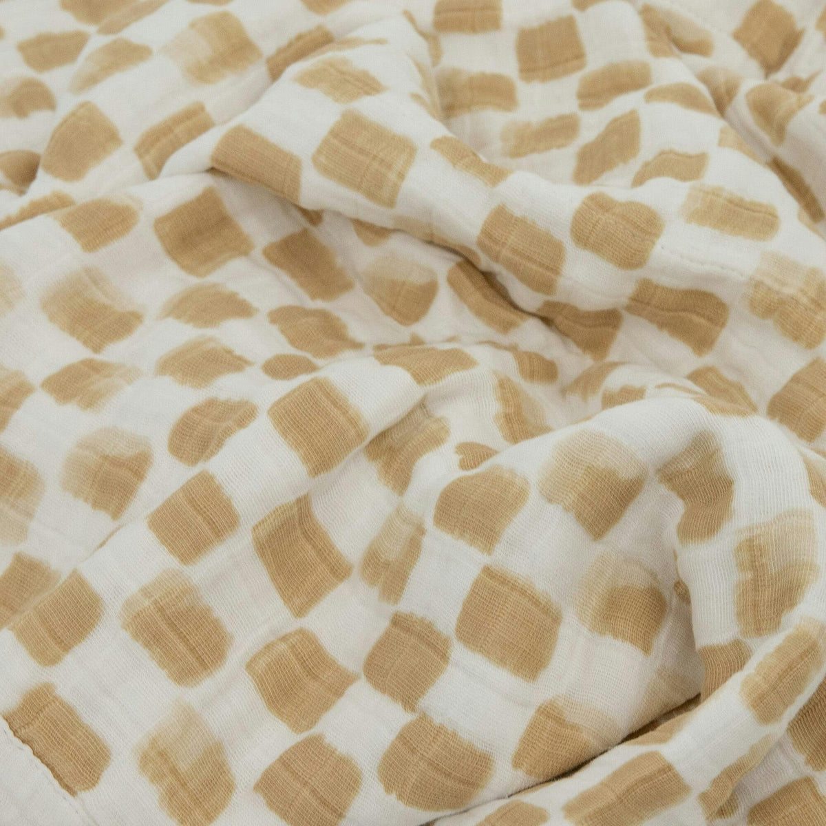 Cotton Muslin Quilted Throw - Adobe Checker