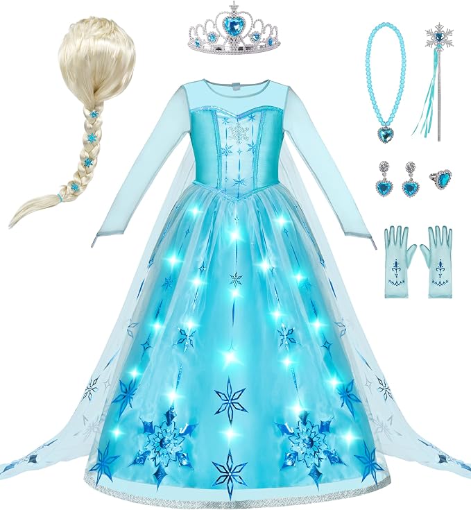 JOYIN Girls Ice Princess Dress - Light-Up Halloween Costume