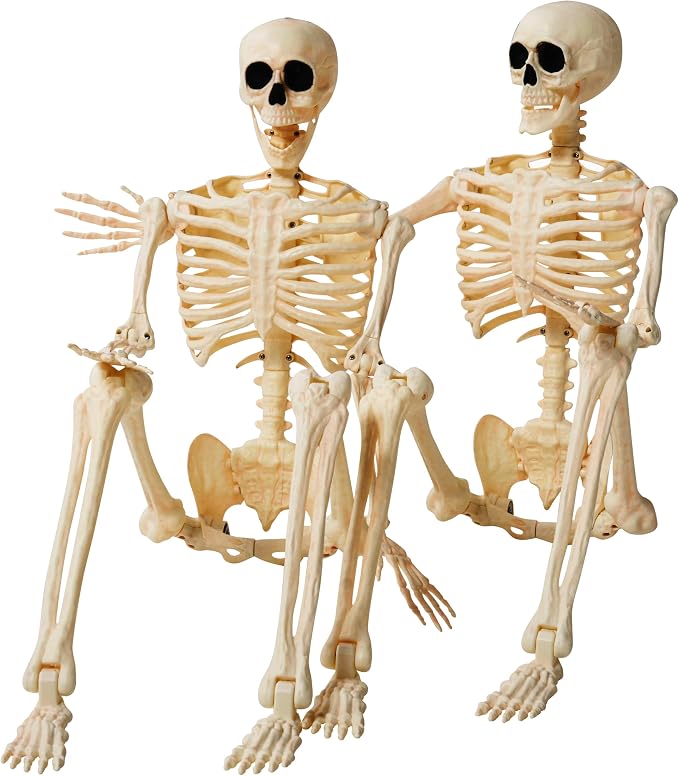 JOYIN 2 PCS 3 FT Posable Skeletons - Halloween Hanging Decoration