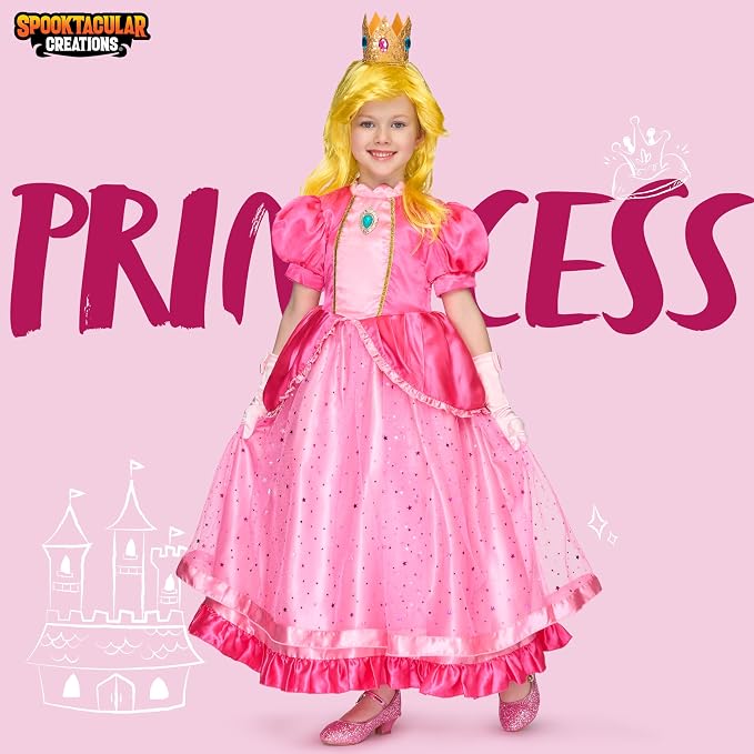 JOYIN Girls Pink Princess Dress with Crown - Halloween Costume