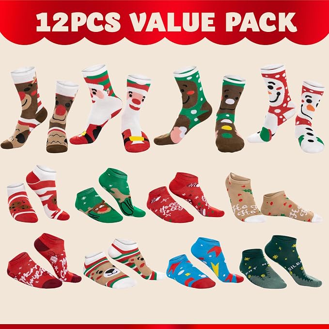JOYIN 12 Days Christmas Socks - A Cozy Surprise Every Day