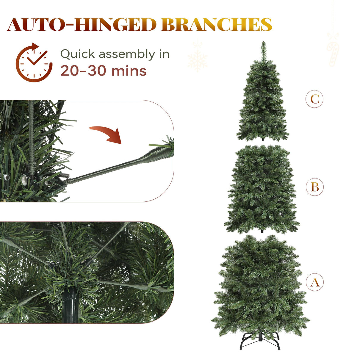 YITAHOME 6FT Prelit Green Fraser Fir Pencil Christmas Tree with Remote