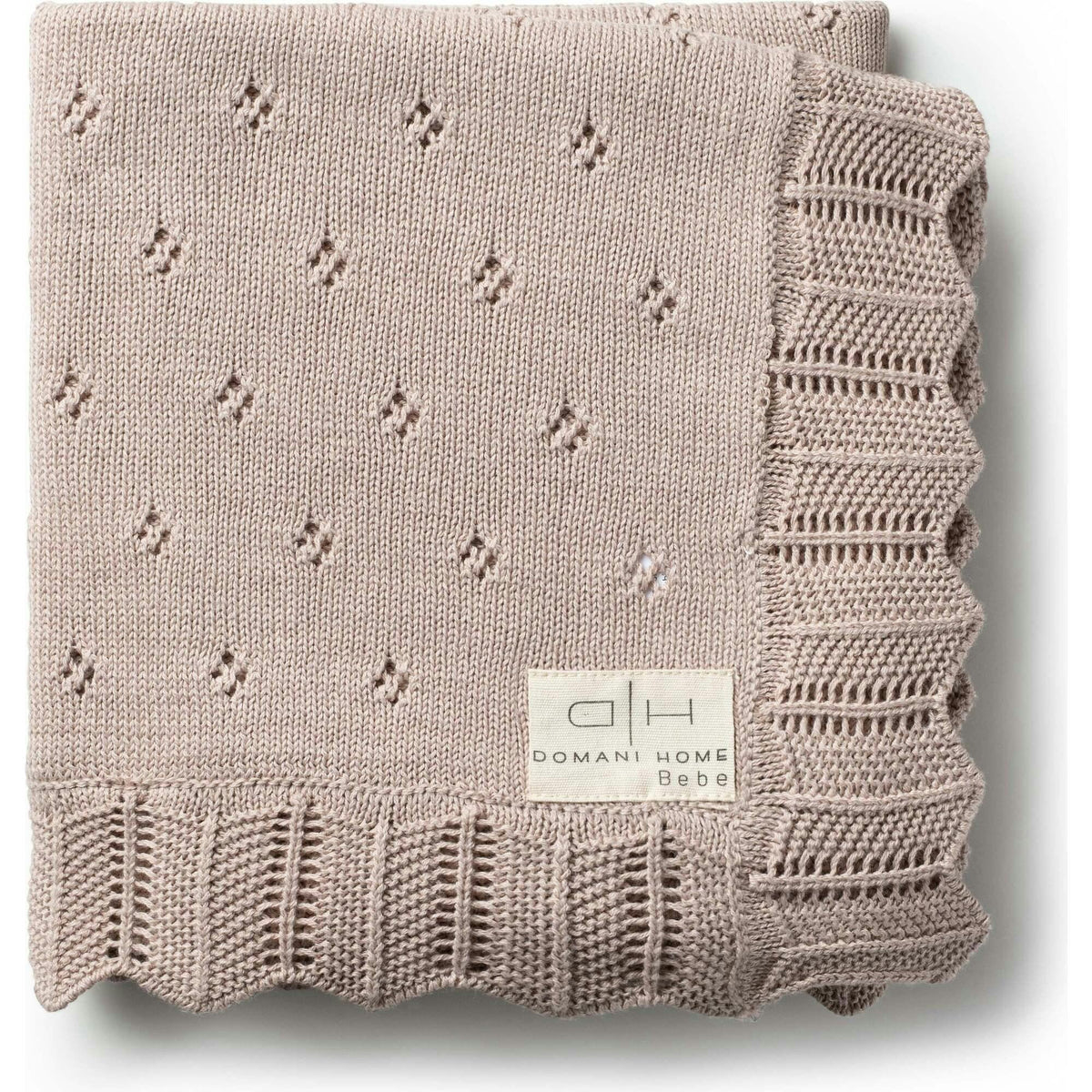 Scalloped Pointelle Blanket - Rice