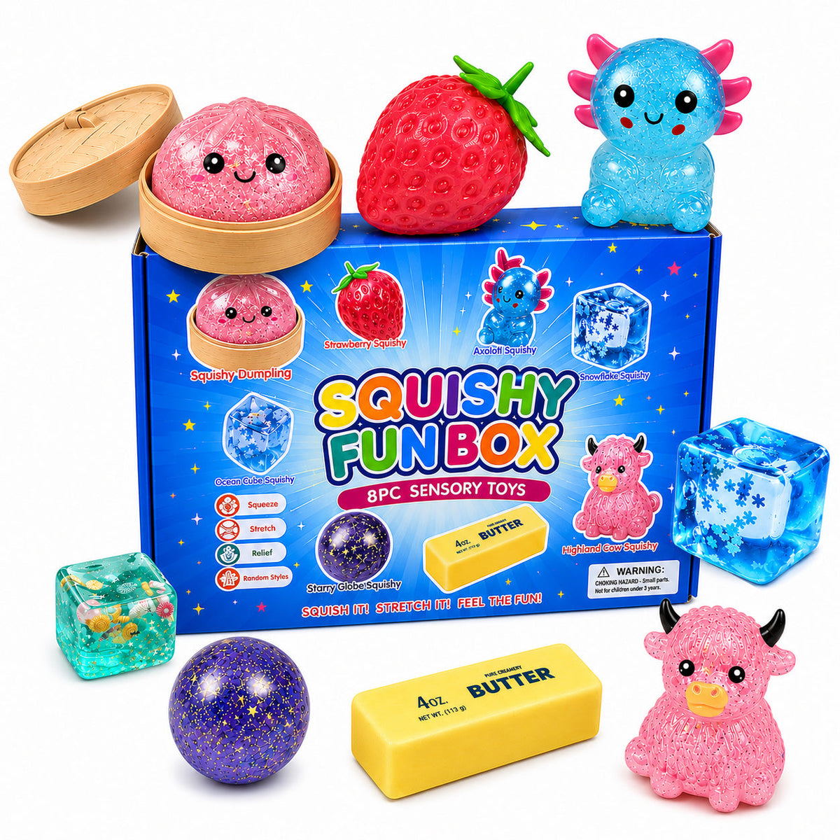 8PCS Squishy Gift Set Sensory Stress Relief Toy