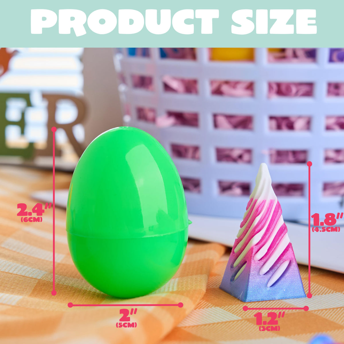 8 Pcs Prefilled Easter Eggs 3D Printed Impossible Cone Fidget Toys, Easter Party Favors for Kids