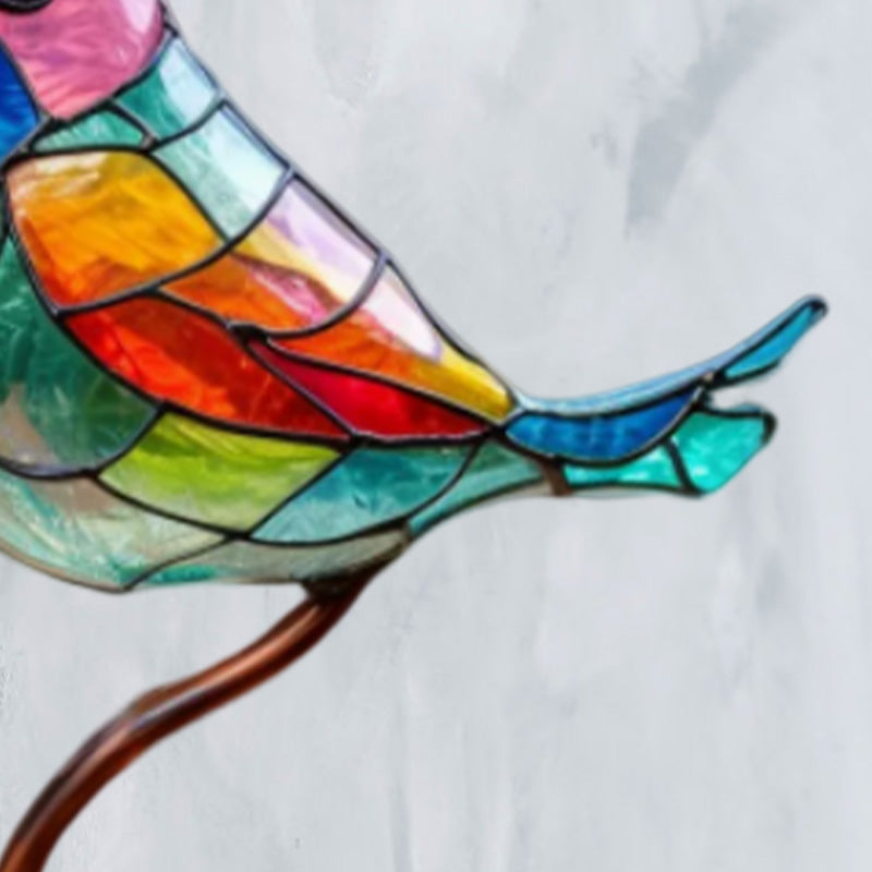 Bird Ornament on Branch, Acrylic Bird Figurine for Bedroom Decor, Colorful Desk Accessories, Living Room Decor for Shelf