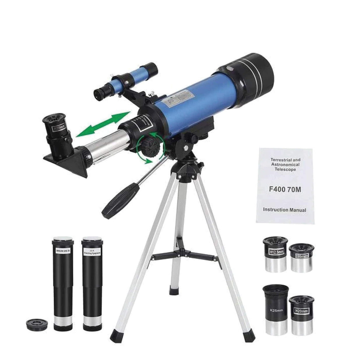 VIKRN Space Telescope Pro for Beginners Equipped with 150X magnification and 3X Barlow lens Blue