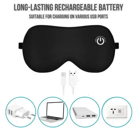 Adjustable Heated Eye Mask Portable Cordless Comfort