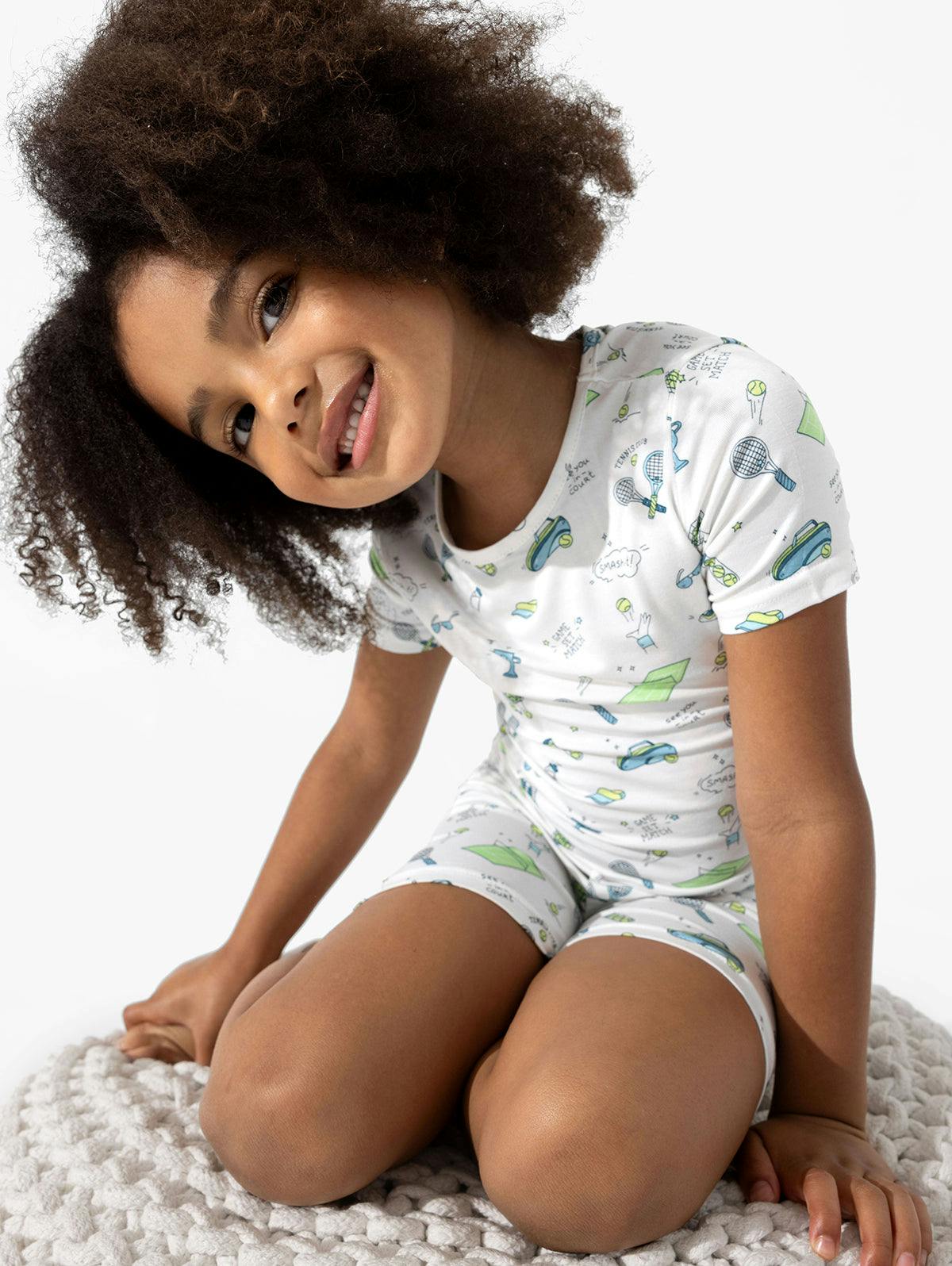 Tennis Bamboo Kids Pajama Short Set