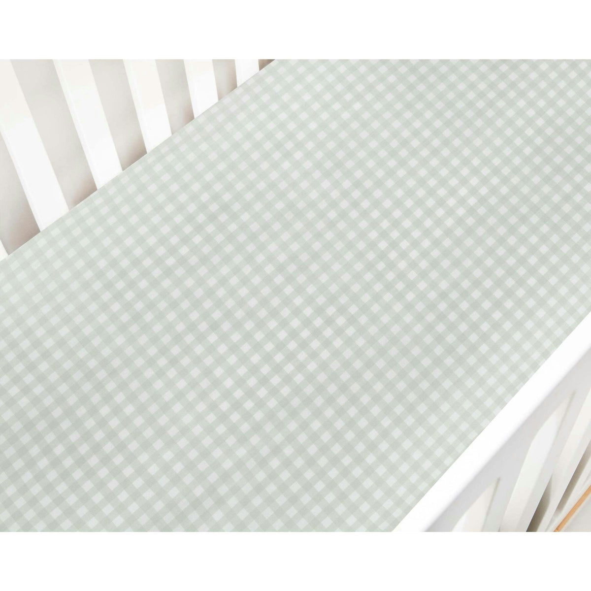 Picnic Gingham Crib Sheet - Green